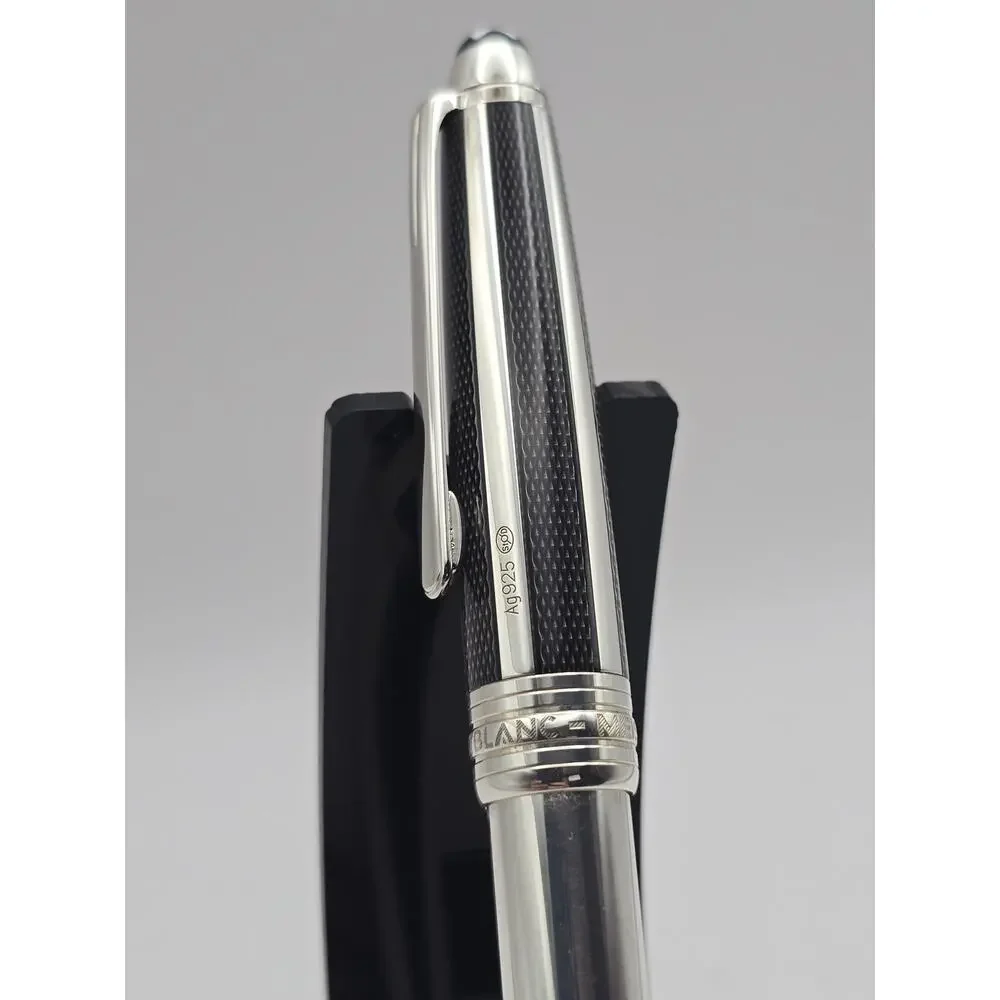 Montblanc 144 Solitaire Silver Fibre Guilloché AG925 Fountain Pen — Fine — Box
